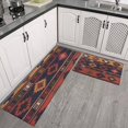 thumbnail image 2 of Boho Multicolor Ethnic Pattern with Geometric Shapes Kitchen Rugs Sets Of 2,Anti Fatigue Kitchen Mat Rugs Non Slip Washable,Decorative Kitchen Floor Mats for Kitchen,Sink,Laundry,17"x30"+17"x47", 2 of 7
