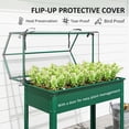 thumbnail image 3 of Outsunny Raised Garden Bed with Greenhouse Cover, Elevated Garden Box with Legs and Drainage Hole for Vegetables, Green, 3 of 9
