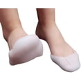 thumbnail image 6 of ChainPlus Silicone Gel Sock Pads - Toe Sleeves 2 Pair, Men, Women Big Toe Protection Cushion for Ball of Foot, Metatarsal, Ballet Pointe Cap, Morton's Neuroma,White, 6 of 7