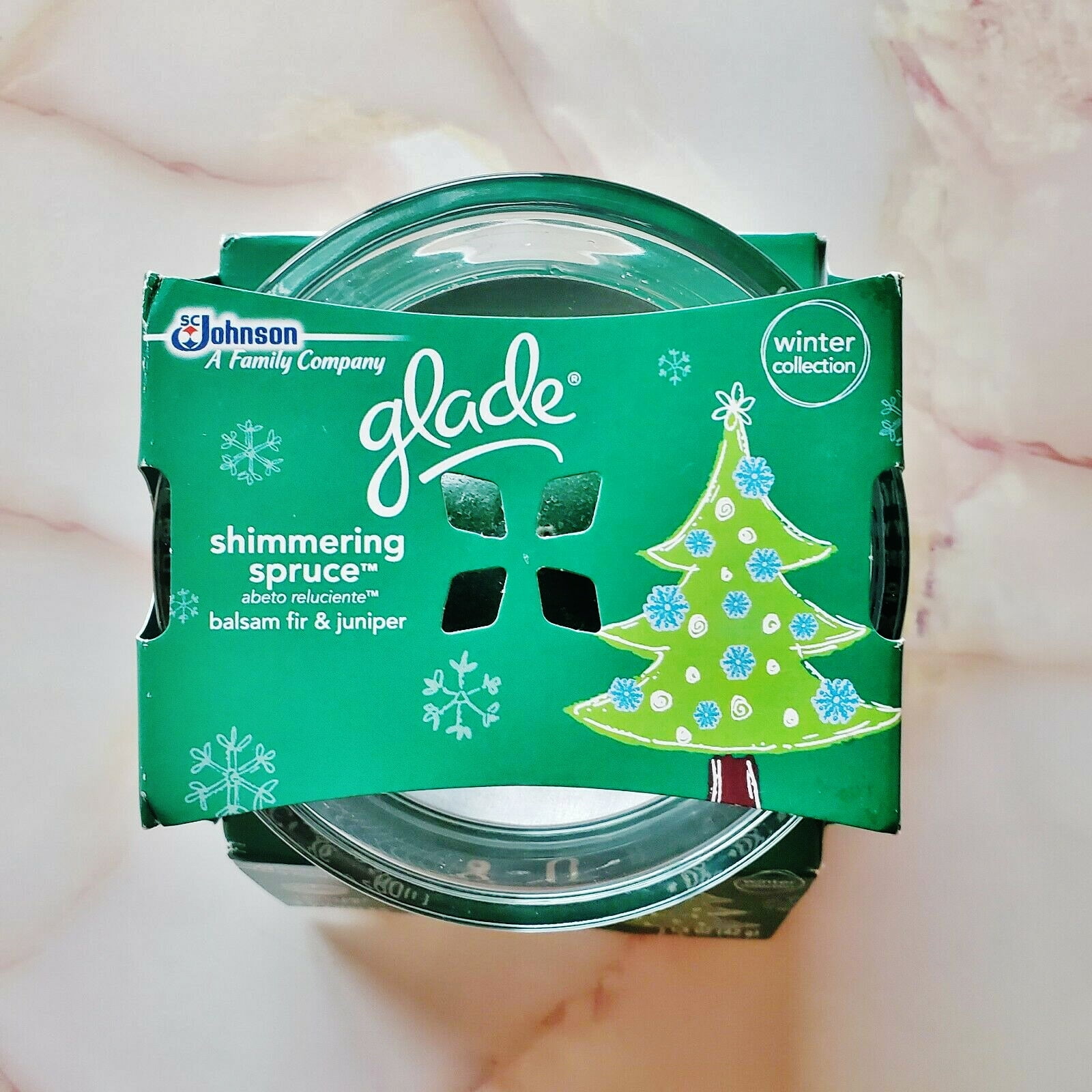 Glade Shimmering Spruce Scented Oil Candles 1 Holder And 3 Oil Candles