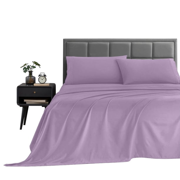 Sábana Queen Size Microfibra Lisa Ultra Suave LILA