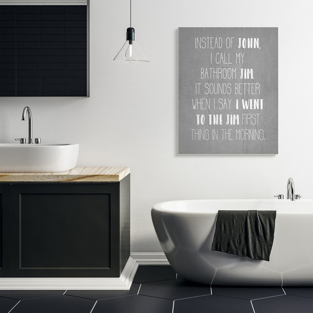 Stupell Industries Call the Bathroom Jim not John Quote Workout Humor Designed by Daphne Polselli
