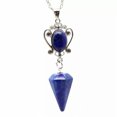 thumbnail image 1 of HOOUN Hexagonal Cone Pendulum Natural Crystal Pointed Pendant Necklace-Lapis Lazuli, 1 of 5