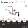 thumbnail image 5 of Kingston FB751DKL Kaiser Two-Handle 4-Hole 8" Centerset Kitchen Faucet with Side Sprayer in Polished Chrome, 5 of 5