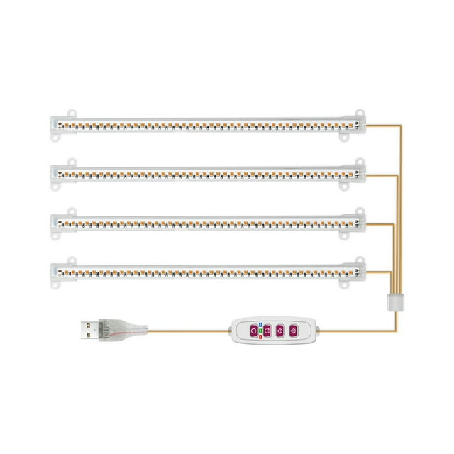 1/2/3/4Head LED Grow Light Strip Tube Indoor Plant USB Full Spectrum Phyto Lamp Dimmable Timer