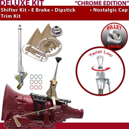 American Shifter C4 Shifter Kit Chrome 6 in. E Brake Trim Kit Dipstick for F7F2E