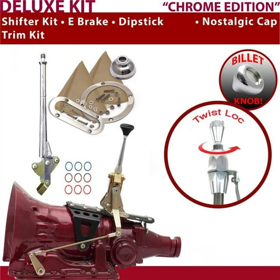 American Shifter PG Shifter Kit Chrome 6 in. E Brake Trim Kit Dipstick for EC949