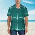 thumbnail image 4 of Daiia ECG Wave Hawaiian Shirt for Men Gentle Cotton Regular Short Sleeve Casual-X-Large, 4 of 9