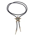 thumbnail image 4 of Xingzhi Collier Bolo Western Cowboy Rodeo en Cuir PU Noir Laiton Antique, 4 of 7