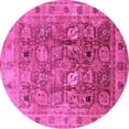thumbnail image 1 of Ahgly Company Indoor Round Oriental Pink Traditional Area Rugs, 5' Round, 1 of 4