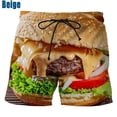 thumbnail image 3 of Unisex Casual Fun Food Hamburger 3d Print Shorts, 3 of 4