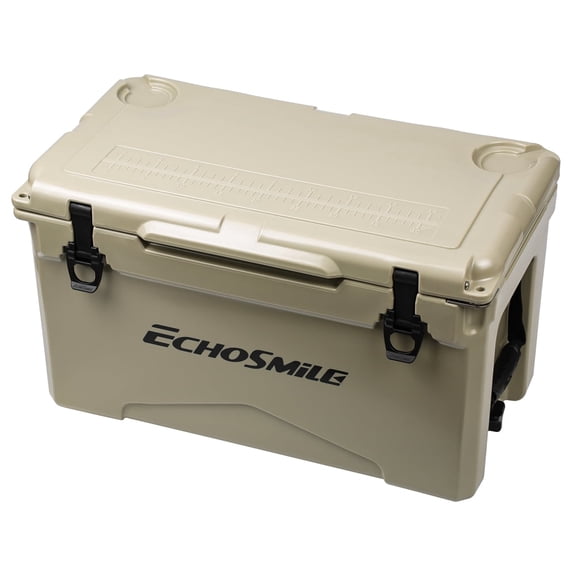 35 Quart Rotomolded Insulated Cooler Box, Khaki Ice Chest Keeps Cold Up to 5 Days for Camping Fishing