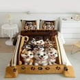 thumbnail image 2 of Manfei Kawaii Cartoon Dogs Bedding Comforter Set,Pet Lover Twin Comforter Sets,Puppy Paws Print Bedding Set For Boys Kids,Luxury Bedroom Decor Reversible,2pcs, 2 of 8