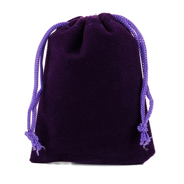 Cateissary 100 piezas de bolsas de joyería de terciopelo con cordón para almacenamiento de cuentas de maquillaje a prueba de polvo para envolver Almacenamiento y organización del hogar Púrpura Cateissary HA079784-01
