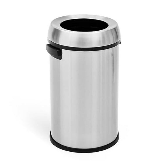 17 Gallon Stainless Steel Trash Can, Round Open Top Garbage Can - Heavy Duty 65L Wastebasket for Home, Kitchen, Office, Restaurant, Outdoor Use