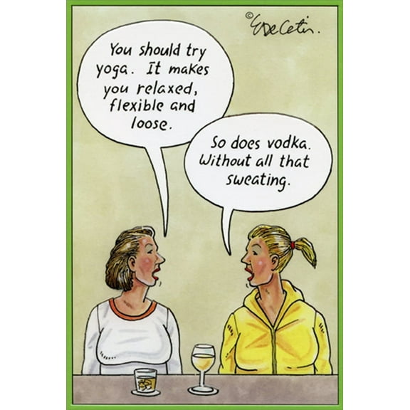 Pictura Yoga vs Vodka Eric Decetis Funny / Humorous Feminine Birthday Card for Her