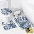 thumbnail image 4 of Shower Curtain Sets 4 Piece Bath Mat U-Shaped Floor Mat Toilet Lid Oval Rug Garden And Palm Tree Waterproof Shower Curtain Tropical Blue Palm Trees for Bathtub Decor, 4 of 8