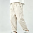 thumbnail image 2 of Edvintorg Boys' Pants 2026 Winter Elastic Waist Casual Cotton Pants with Pockets Outdoors Joggers For Boys Kids 1-10 Years, 2 of 5