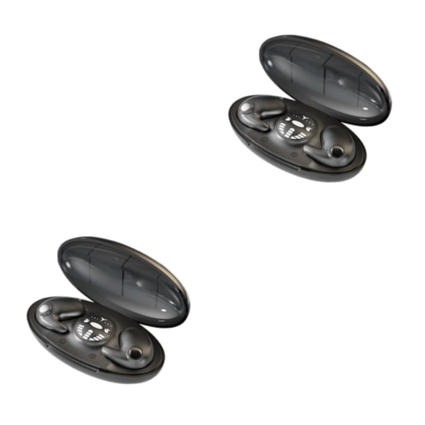 Auricular ABS Cateissary Reemplazo Bluetooth Cancelación de ruido Control táctil Ergonómico Recargable Tipo-C Negro 2Conjunto