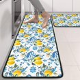 thumbnail image 2 of Kitchen Rugs Sets Of 2,Yellow Lemon Fruit Patterns Blue White Pattern Anti Fatigue Kitchen Mat Rugs Non Slip Washable,Decorative Kitchen Floor Mats for Kitchen,Sink,Laundry,17"x47"+17"x47", 2 of 5