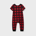 thumbnail image 3 of Conjuntos de pijamas navideños a juego para toda la familia, camiseta de manga corta con oso y pantalones cortos a cuadros, 3 of 5