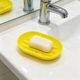 thumbnail image 3 of Bathroom Soap Dishes,Self Draining Soap Dishes,Silicone Soap Tray,Shower Rubber Drainer Dishes,Drainer Soap Holder for Bathroom,Bar Soap Holder Stand,Extends Soap Life,Easy Cleaning,Yellow, 3 of 8