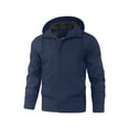 thumbnail image 7 of Winter Jacket for Men Windproof Long Sleeve Hooded Solid Color Outdoor Sport Rain Jacket Winter Warm Lightweight Mountaineering Cycling Work Coat, 7 of 7