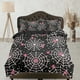 thumbnail image 1 of Rosa tela de araña halloween ropa de cama y funda de almohada, funda nórdica negro conjunto dormitorio, 1 of 4