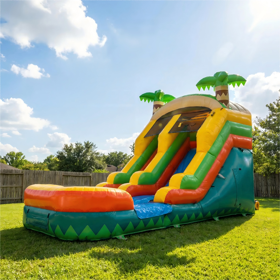 Rayocon Inflatable Water Slide with Blower, 20 x 10 x 13 ft Wet and Dry Dual Slide with Splash Pool for Kids Backyard