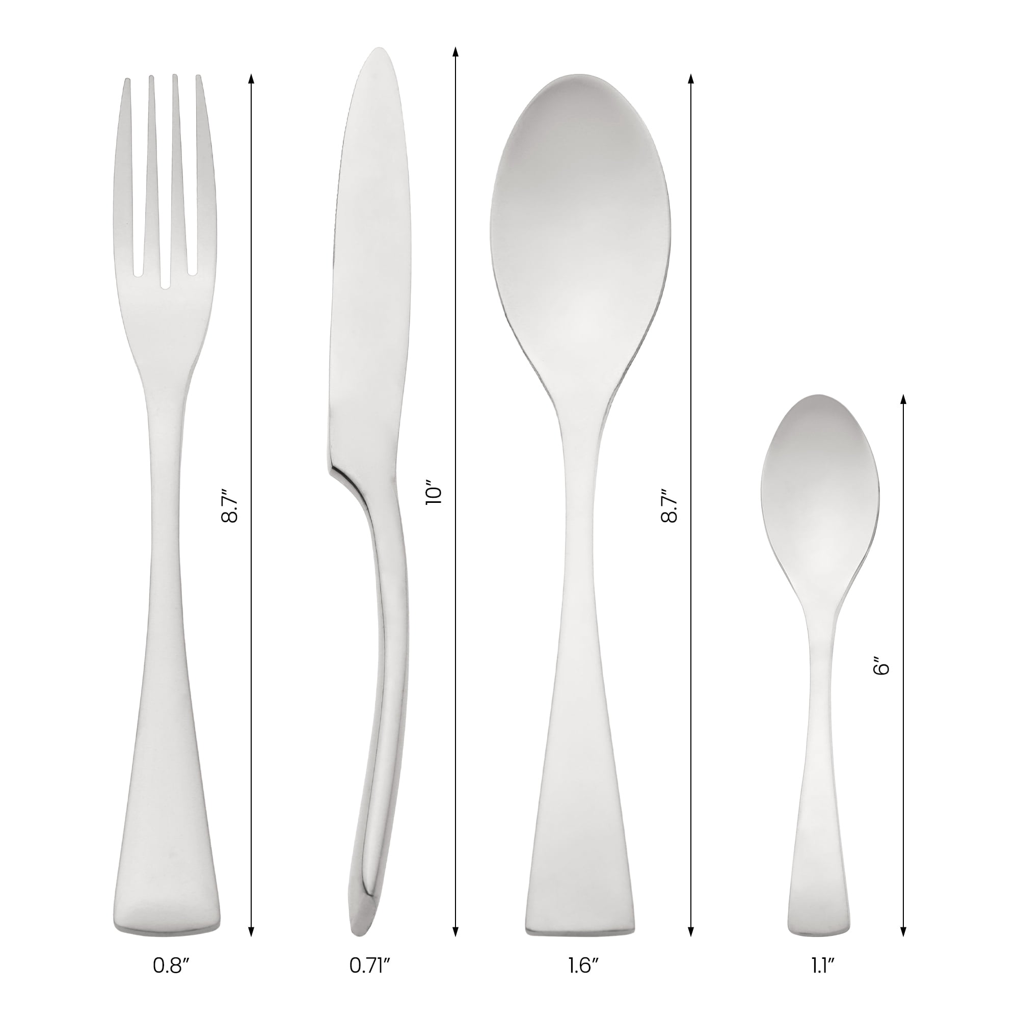 Unique Bargains Stainless Steel Silverware Set Silver 4 Pcs