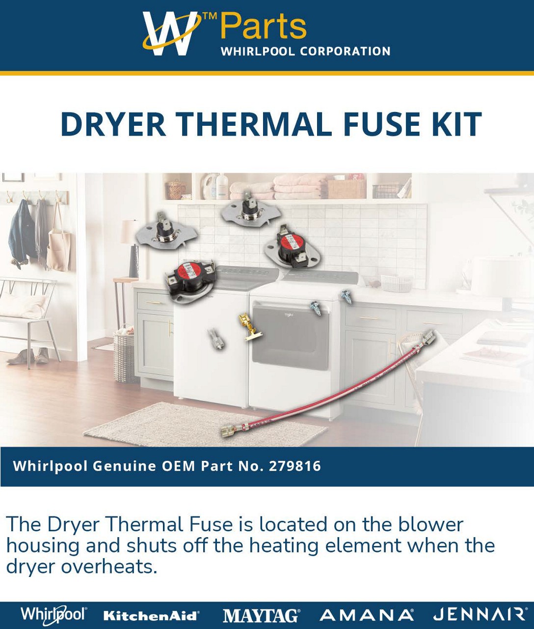 279816 Whirlpool Dryer Thermal Fuse