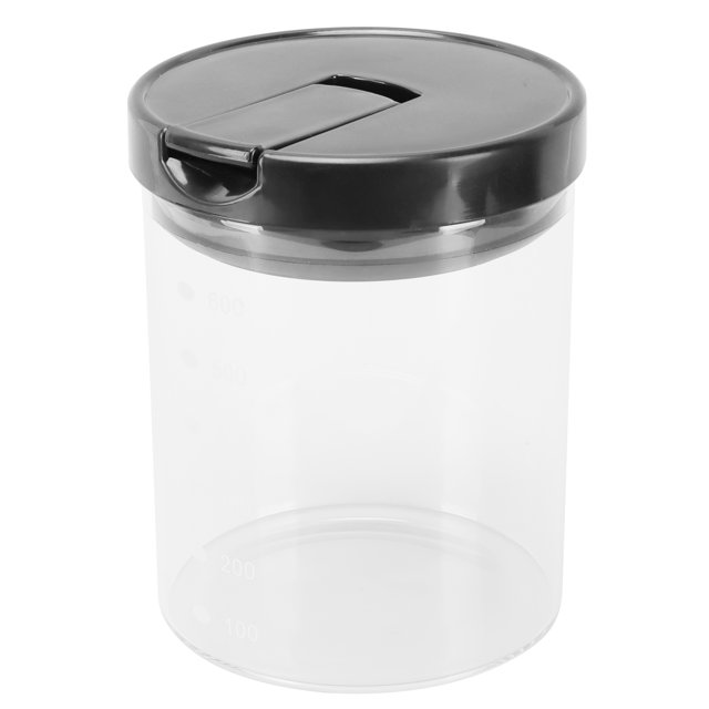Glass Jar with Lids Scale Line Food Storage Containers for Kitchen Household of Dry Goods600ml