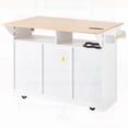 thumbnail image 4 of [Quality Craftsmanship & Convenient Charging] Kitchen Island with 2 Drop Leaves & Built-in Charging Station, 4 of 25