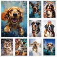 thumbnail image 2 of Póster de perro nadando, cocker spaniel, beagle, bernés, montaña, dóberman, impresión de arte de pared, imágenes, pintura en lienzo, decoración del hogar, 2 of 5