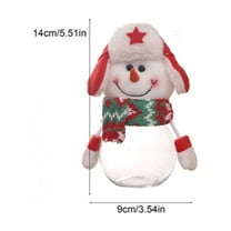 HomeDM Christmas Candy Jar Plastic Cookie Jar with Lid Santa Claus Snowman Jar Clear Food Storage Container Bottle for Xmas Party Table Centerpieces Decor Christmas Gifts for Women Men