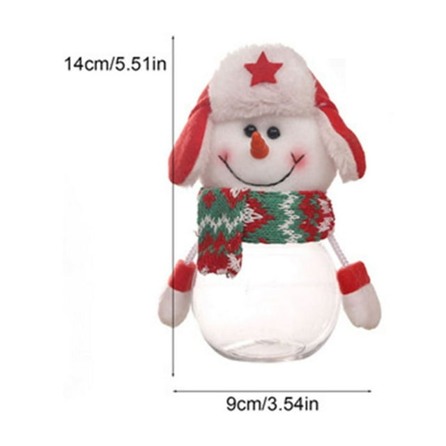 Btomtd Christmas Decoration Supplies Plastic Christmas Candy Jar Santa Claus Transparent Gift Box Candy Box, B