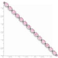 thumbnail image 7 of 925 Sterling Silver Rhodium-plated 7inch Pink Cubic Zirconia Bracelet, 7 of 7