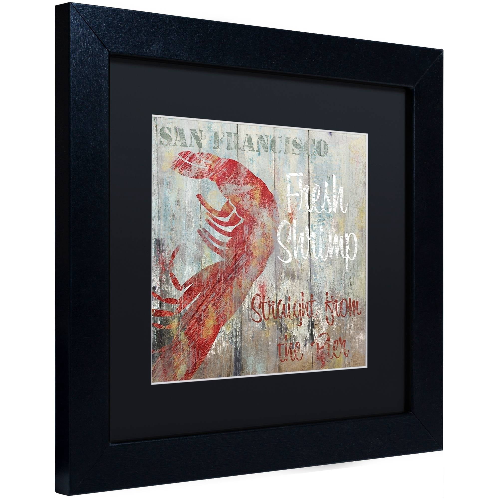 Trademark Fine Art "Restaurant Seafood I" Canvas Art by Color Bakery Black Matte, Black Frame