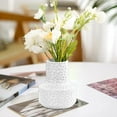 thumbnail image 5 of Qocolhg Unbreakable Bud Vase for Decor Living Room, Ceramic Look Plastic Small Vase for Flowers, Conic Wide-Mouth Composite Flower Vase for Wedding Decor, Living Room, Centerpieces, Clearance, White, 5 of 6