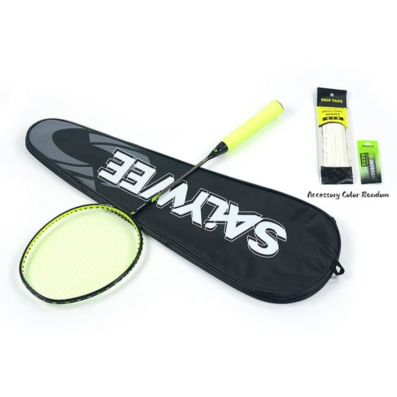 SALYWEE SF Full Carbon Fiber 6U G5 Green Pro Badminton Racket 28-32LBS, Free Accessories