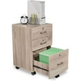 thumbnail image 4 of iTopRoad 3-Drawer Rolling Wood File Cabinet with Lock, Mobile Filing Cabinet for Home Office, Under Desk File Cabinet for Hanging Letter Size Documents, Assembly Required, Oak, 4 of 11