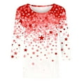 thumbnail image 4 of Stamzod Women's Fashion Christmas Oversized Graphic Tees Holiday 3/4 Length Sleeve Womens Tops Xmas Festival Blouses for Women Multicolor W XXXXXL, 4 of 5