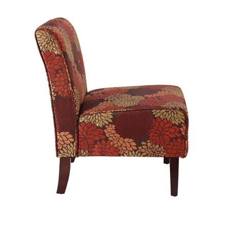 Linon Coco Harvest Wood Upholstered Accent Slipper Chair ...