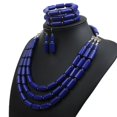 thumbnail image 5 of Femmes Multi-Couches Collier Perles de Mode Collier Choker avec Boucles d'Oreilles et Bracelet, 5 of 5
