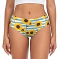 thumbnail image 1 of Balery Blue White Striped Sunflower A Ropa Interior de Algodón para Mujer con Dibujo – Braguitas Cómodas y Elásticas, Estilo Clásico-XX-Large, 1 of 6