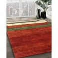 thumbnail image 2 of Ahgly Company Indoor Round Contemporary Red Abstract Area Rugs, 5' Round, 2 of 6