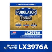 Purolator LX3976A Purolator 20K Oil Filter with 20,000 Mile Protection for Select Dodge, RAM, and more