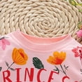 thumbnail image 3 of Spring and Autumn Girls' Baby Clothing Set Fashion Cotton Top+Strap Pants Two-piece Girls' Newborn Children's Flower Letter Set., 3 of 5