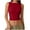 Red, variant on Women's Sexy Open Back Sleeveless Crop Tank High Neck Slim Fitted Cropped Tee Shirt Y2K Tops