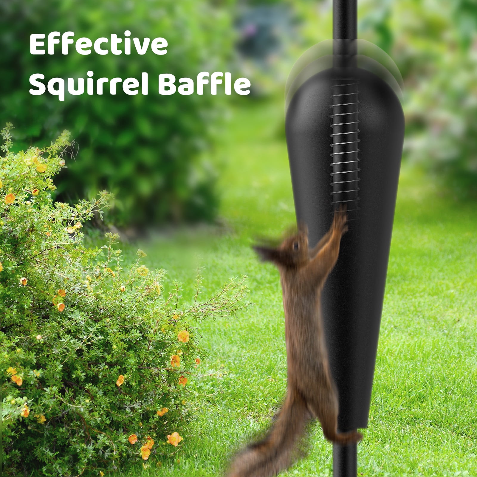 Bird Feeders Pole Netvue Birdfy Pole All Metal with 8 Hooks Squirrel Proof Station for Bird Feeder